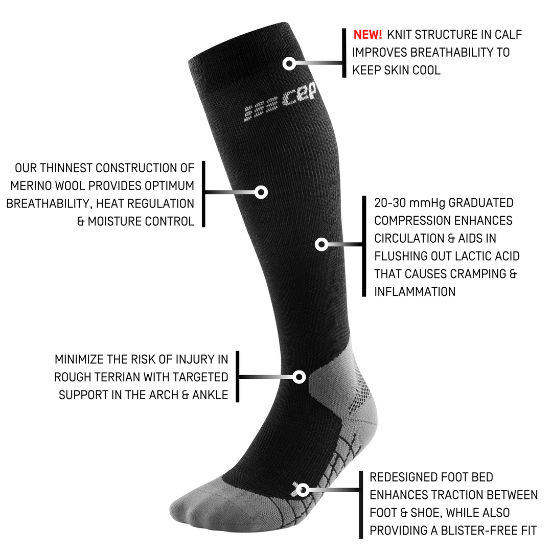 Hiking Light Merino Tall Compression Socks, Men