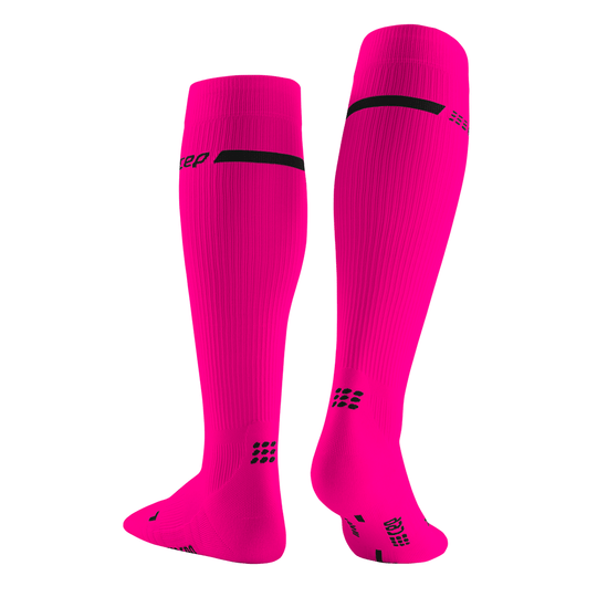 Neon Tall Compression Socks, Women, Neon Pink, Back Alternate View