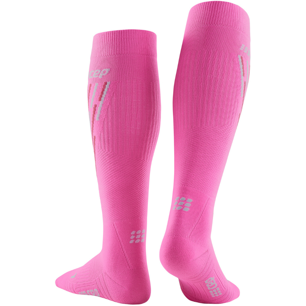 Ski Thermo Socks, Women, Pink/Flash Pink - Rear View