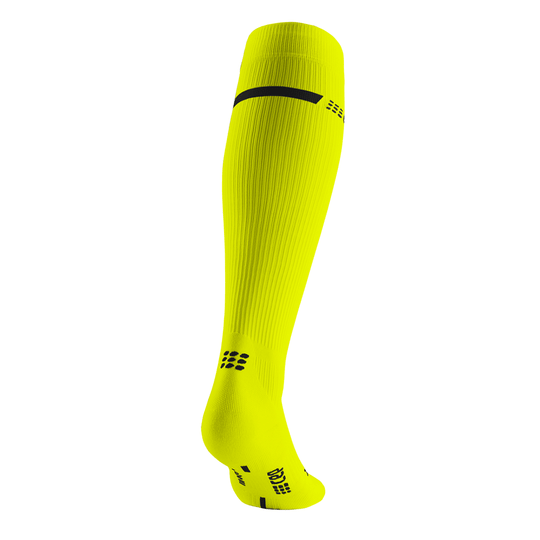 Neon Tall Compression Socks, Women, Neon Yellow, Back View