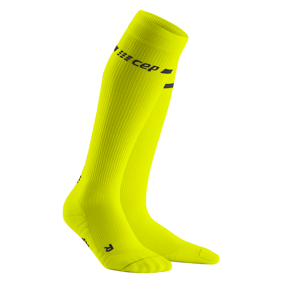 Neon Tall Compression Socks, Women, Neon Yellow, Side Alternate View