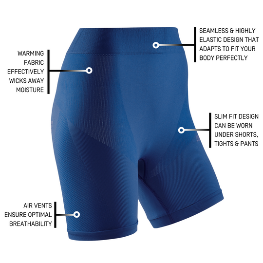 Cold Weather Base Shorts, Women, Royal Blue, Details