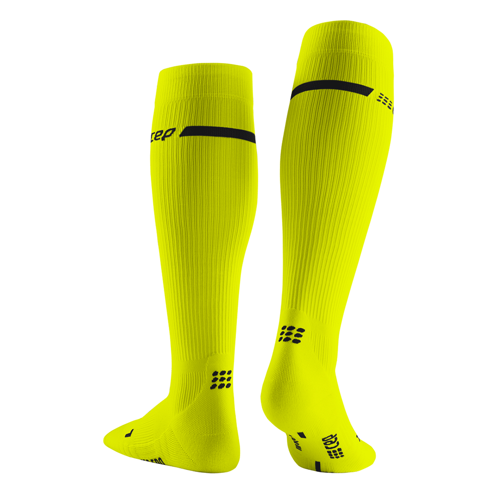 Neon Tall Compression Socks, Women, Neon Yellow, Back Alternate View