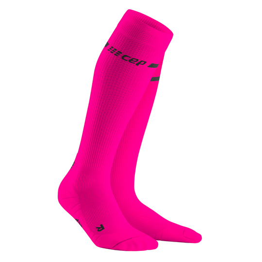 Neon Tall Compression Socks, Women, Neon Pink, Side Alternate View