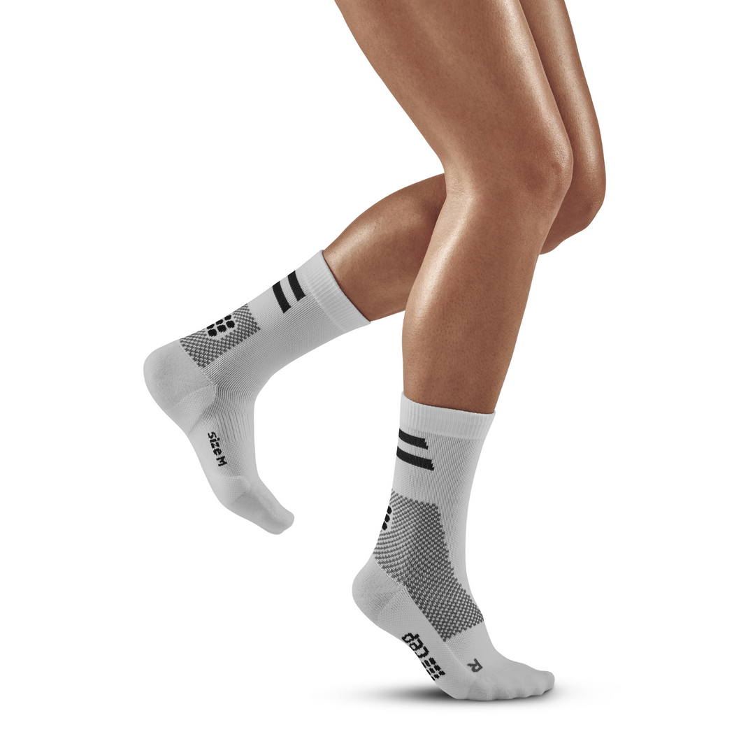 Training Mid Cut Compression Socks, Women, White Training