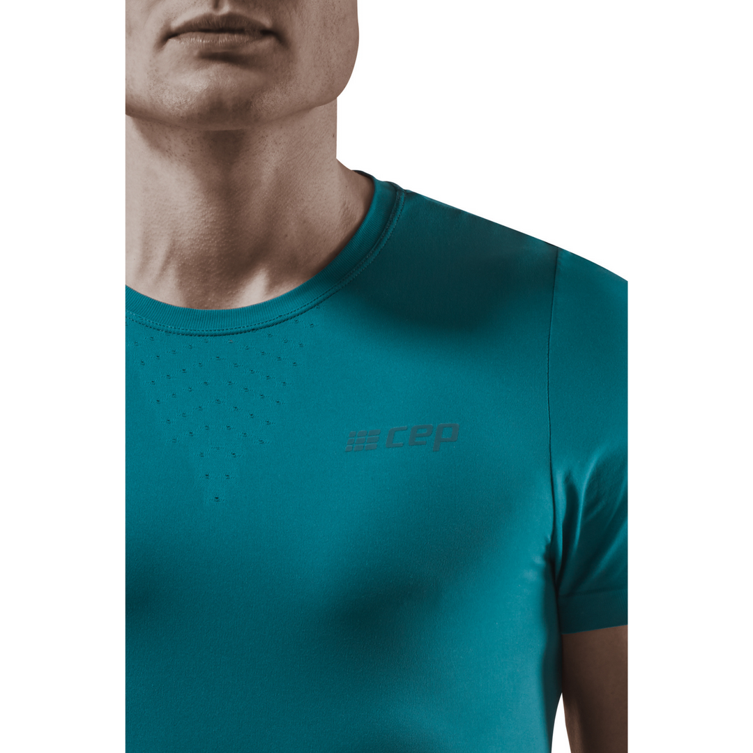 Ultralight Short Sleeve Shirt, Men, Petrol, Logo Detail