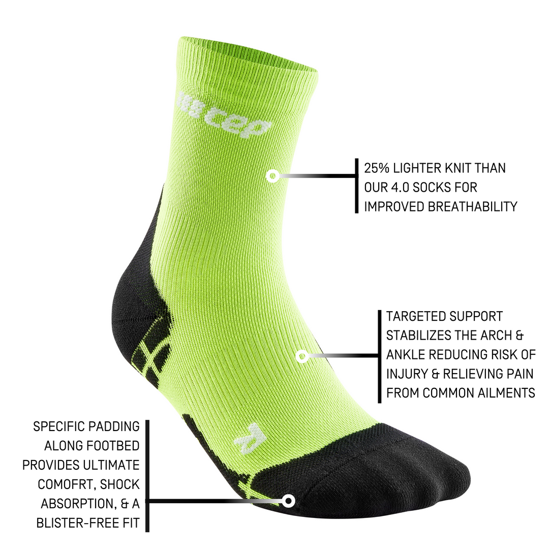 Ultralight Short Compression Socks, Men, Flash Green, Detail