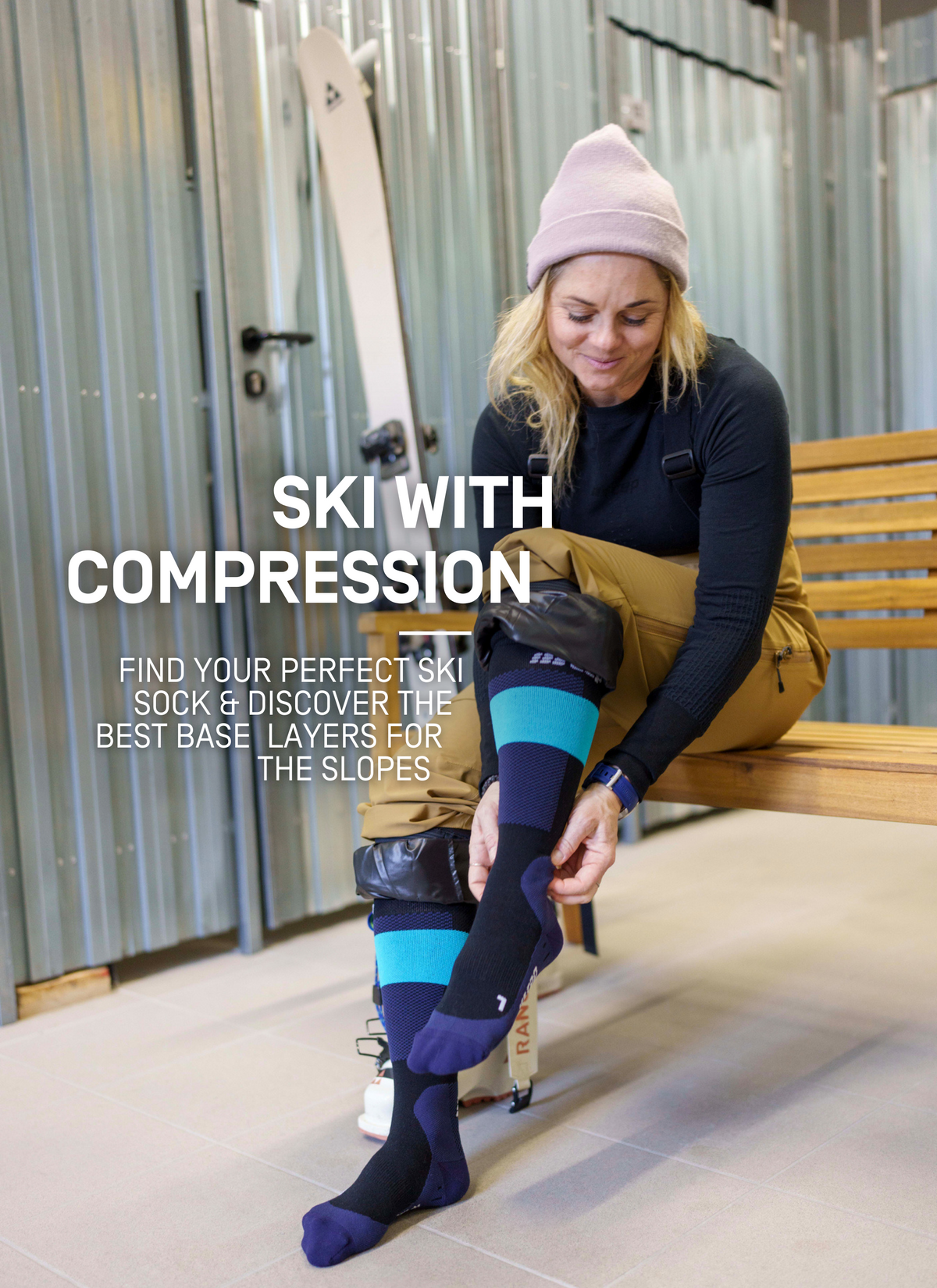 CEP Chaussettes de Compression Femme - Ski Merino - gris - BIKE24