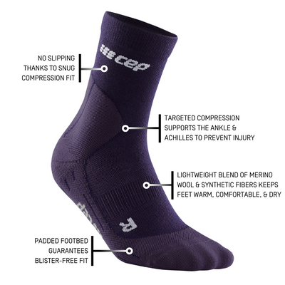 Cold Weather Mid Cut Compression Socks, Women