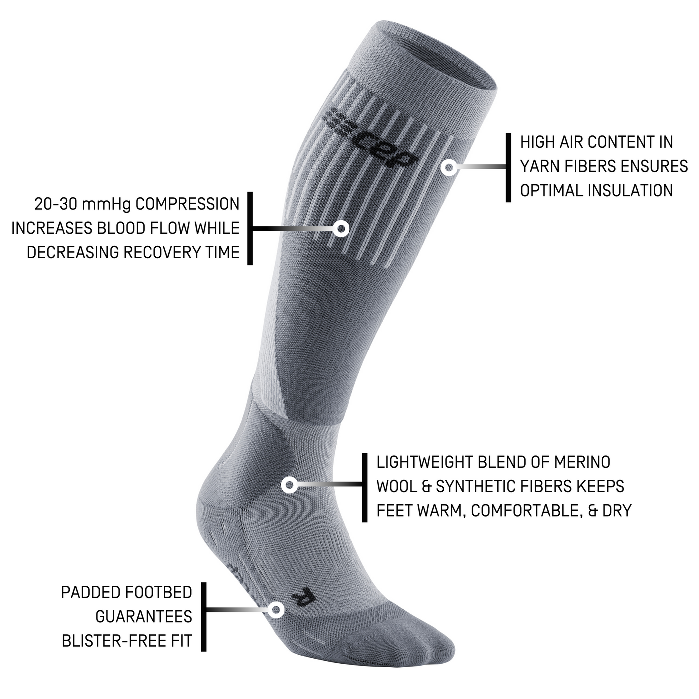 Cold Weather Tall Compression Socks, Men