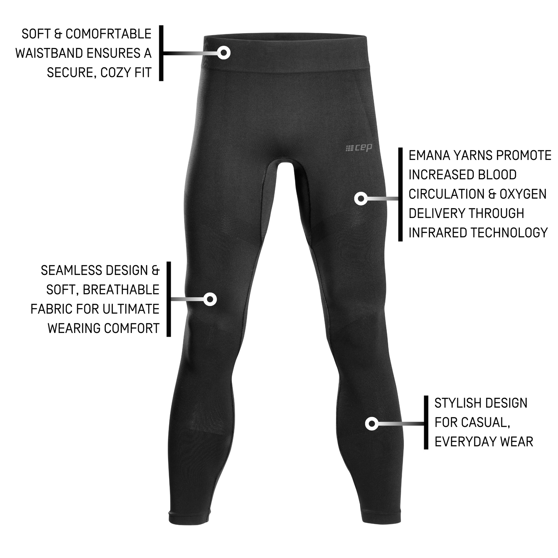 Infrared Recovery Seamless Tights for Men | CEP Compression