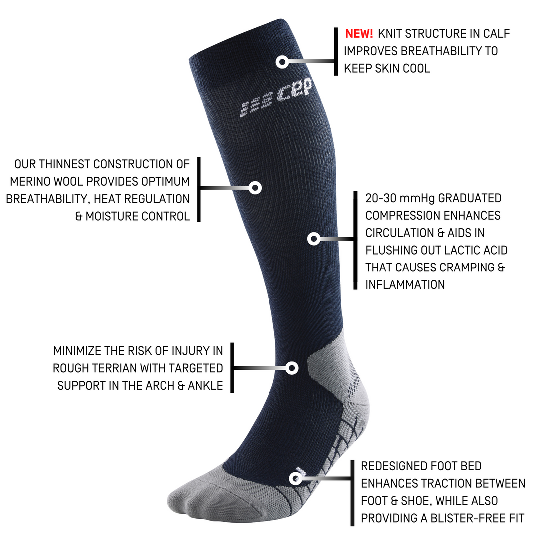 Ανδρικές κάλτσες συμπίεσης ελαφριές μερίνο πεζοπορίας