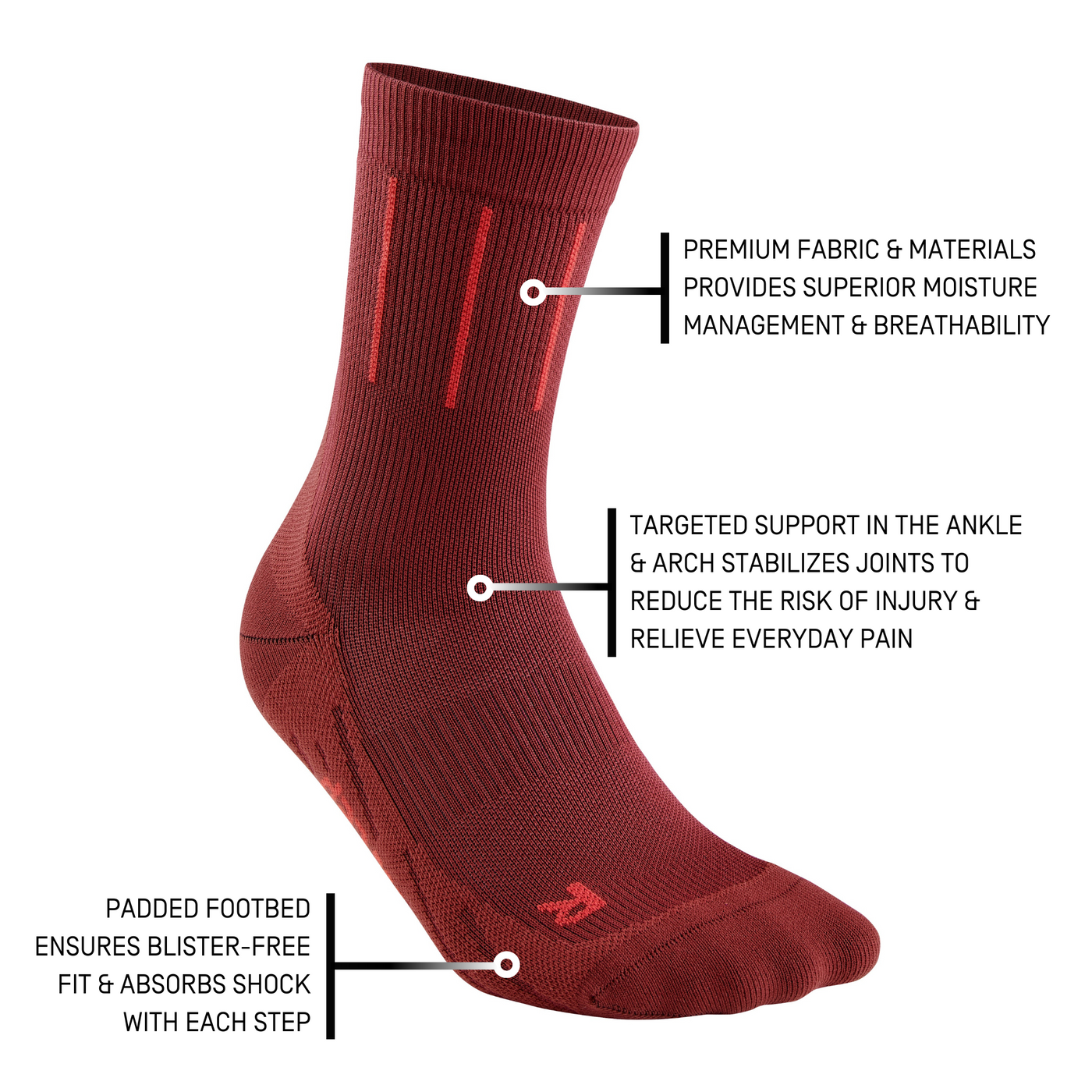 Pinstripe Mid Cut Compression Socks, Men