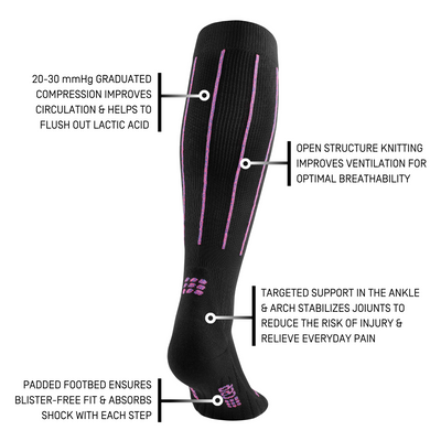 Pinstripe Tall Compression Socks, Women