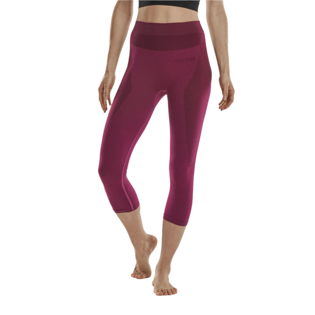 CEP Ski Merino 3 4 Base Tights Women Purple Merino Xs