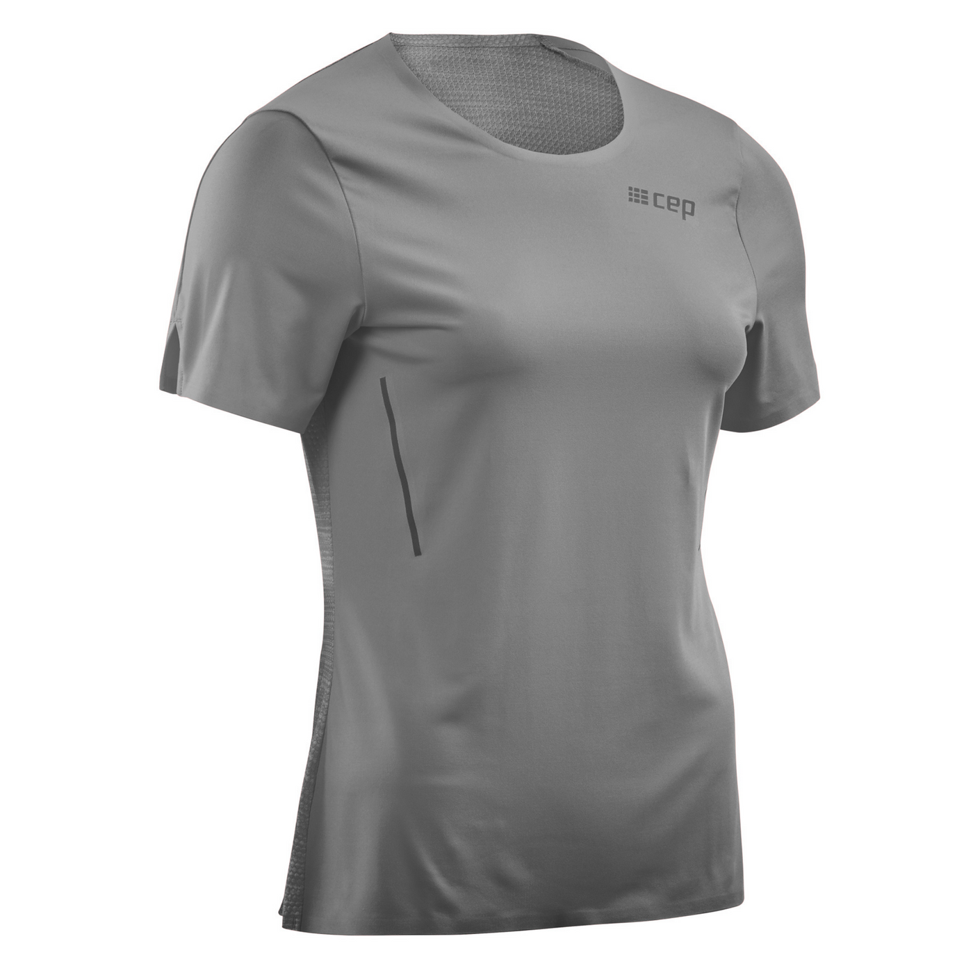 Run Short Sleeve Shirt, Women, Grey, Front View