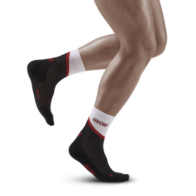 Chevron Mid Cut Compression Socks, Men, Black/Red