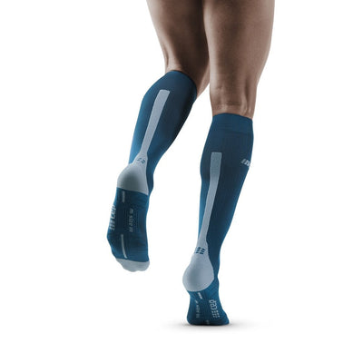 Tall Compression Socks 3.0, Men, Blue/Grey - Back View
