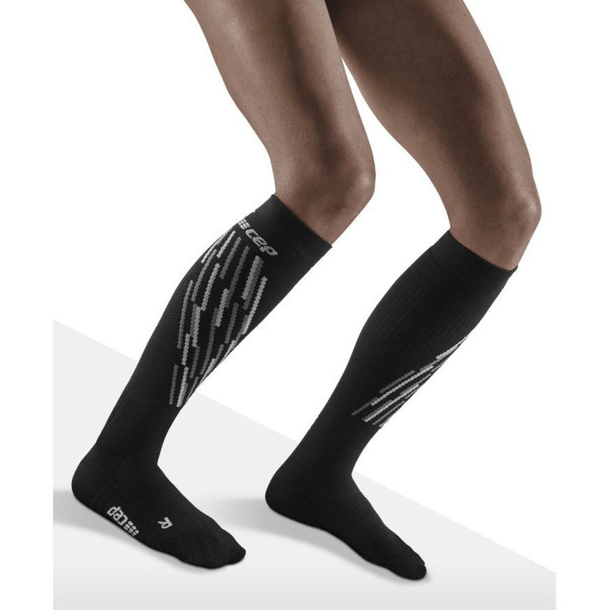 Κάλτσες Ski thermo, γυναικείες, μαύρες/ανθρακί - μοντέλο μπροστινής όψης
