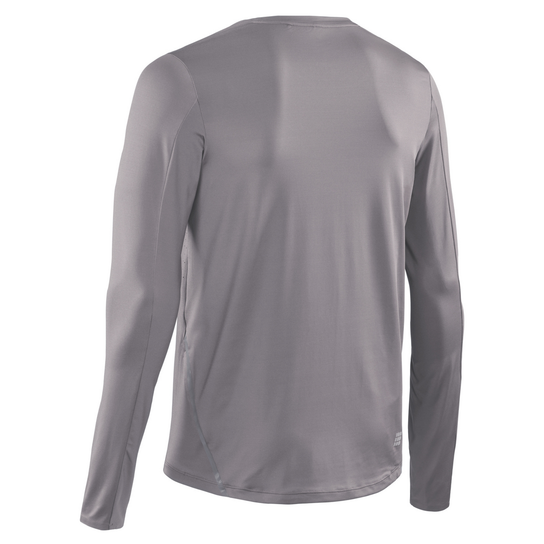 Chevron Long Sleeve Shirt, Men, Ocean/Grey, Back View