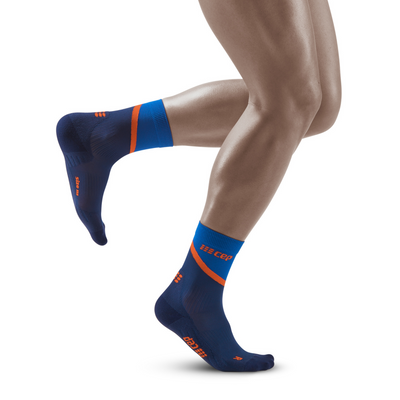 Chevron Mid Cut Compression Socks, Men, Peacoat/Blue