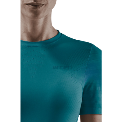 Ultralight Short Sleeve Shirt, Women, Petrol, Front Detail