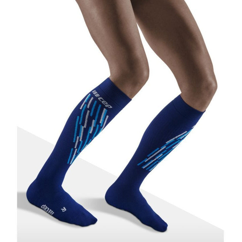 Ski Thermo Socks, Women, Blue/Azure - Front View Model