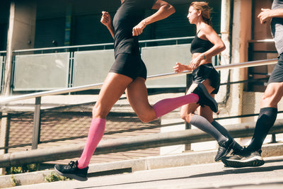 Ultralight Tall Compression Socks, Women, Electric Pink/Light Grey, Lifestyle
