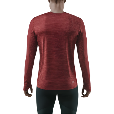 Run Long Sleeve Shirt, Men, Dark Red, Back View Model