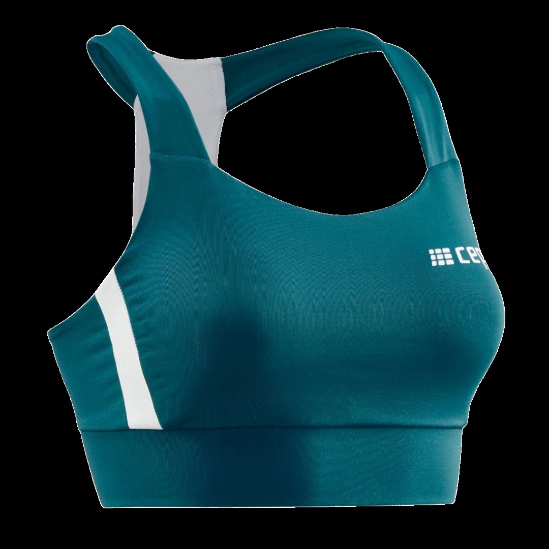 Sports Bra, Petrol, Front View