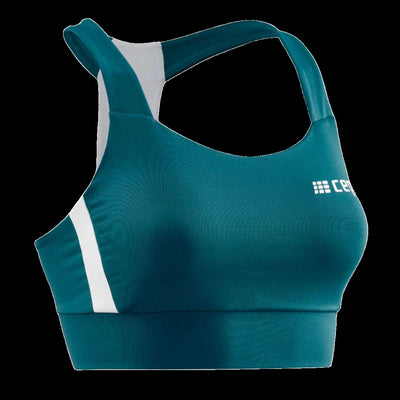 Sports Bra, Petrol, Front View