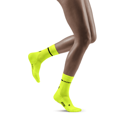 Neon Mid Cut Compression Socks, Women, Neon Yellow