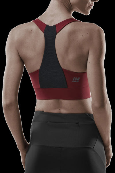 Sports Bra, Cardio Cherry, Back View Model