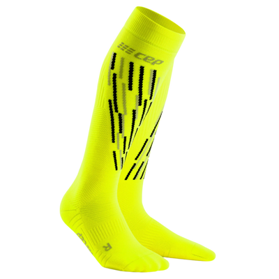 Ski Thermo Tall Compression Socks, Women, Flash Yellow - Side View