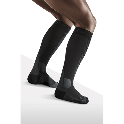 Ski Merino Tall Compression Socks, Men, Black/Anthracite, Back View Model