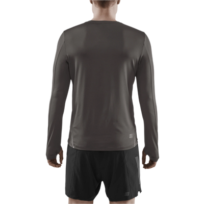 Chevron Long Sleeve Shirt, Men, Ocean/Grey, Back View Model
