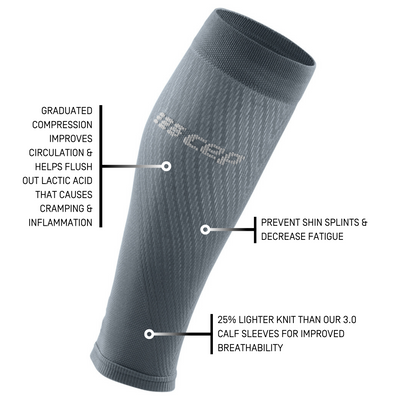 Ultralight Compression Calf Sleeves, Men, Grey/Light Grey, Detail