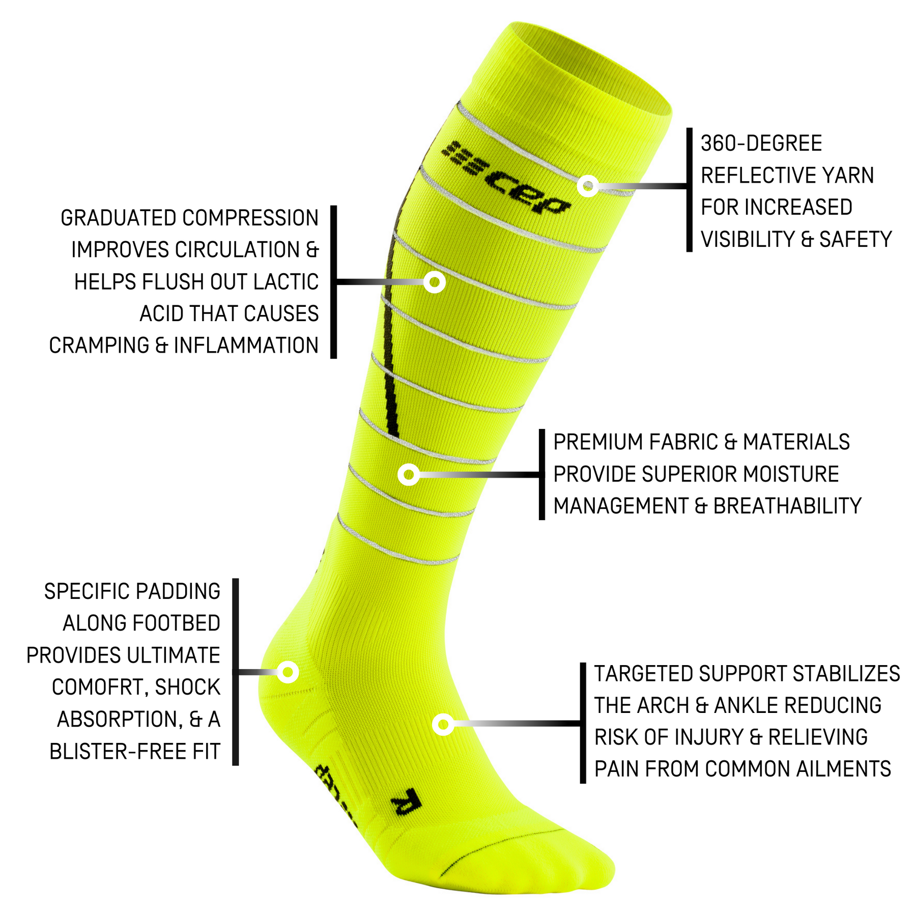 Women's mid-calf compression socks CEP Compression Reflective - Socks -  Women's wear - Rallystory wear