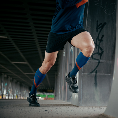Chevron Tall Compression Socks, Men, Black/Red, Lifestyle 3