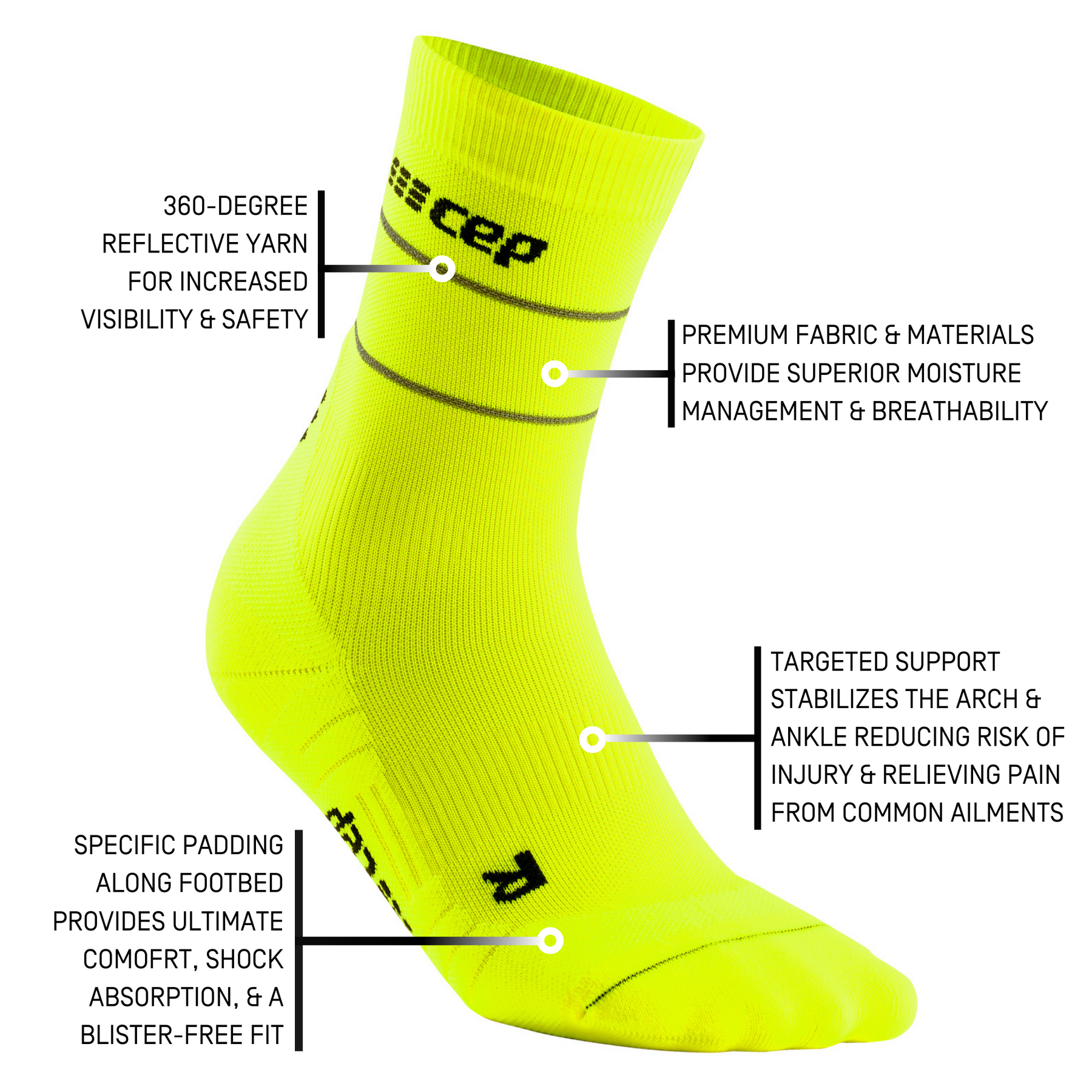 CEP Rose Reflective Compression Socks for Women - Think Sport