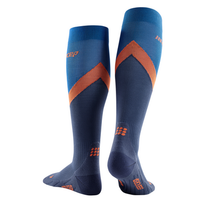 Chevron Tall Compression Socks, Men, Peacoat/Blue, Back View