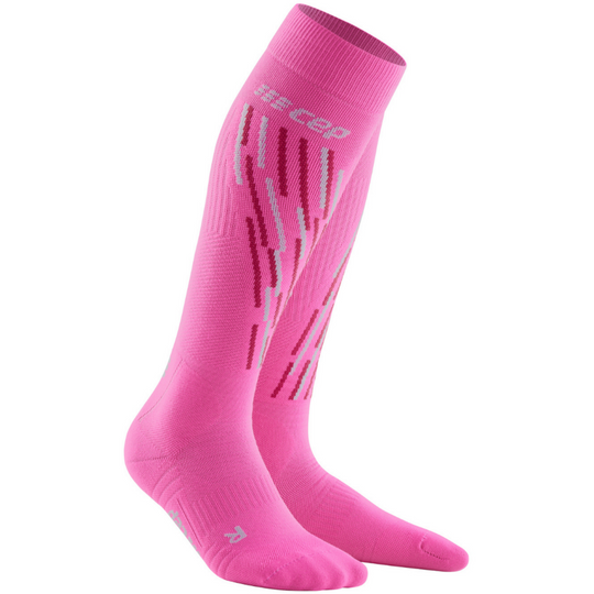 Meias térmicas de esqui, mulheres, rosa/rosa flash - vista lateral