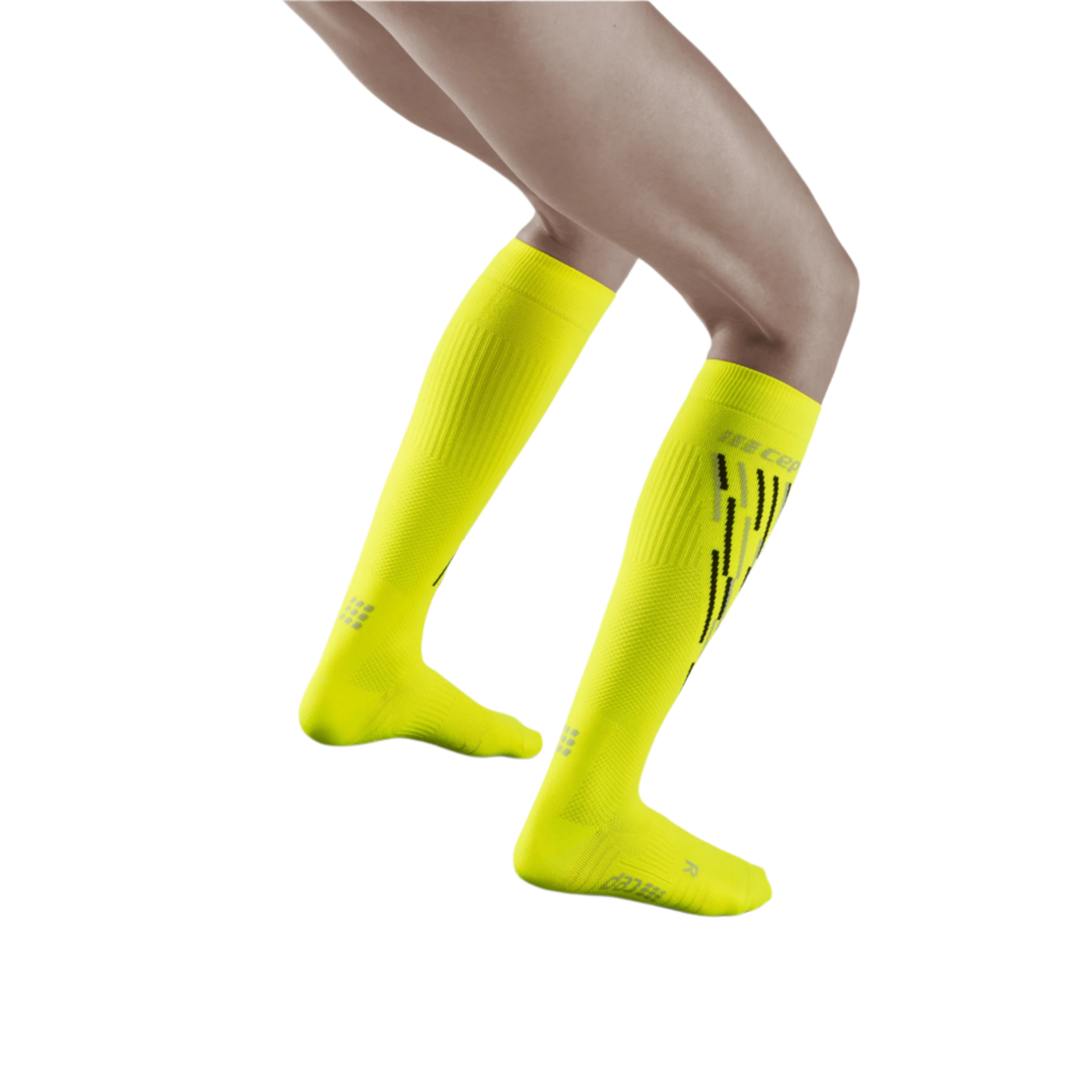 Ski Thermo Tall Compression Socks, Women, Flash Yellow - Back View Model