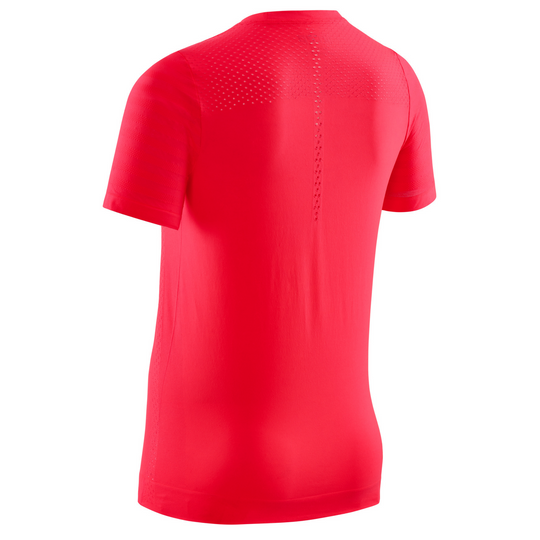 Camisa ultraleve de manga curta, feminina, rosa, vista traseira