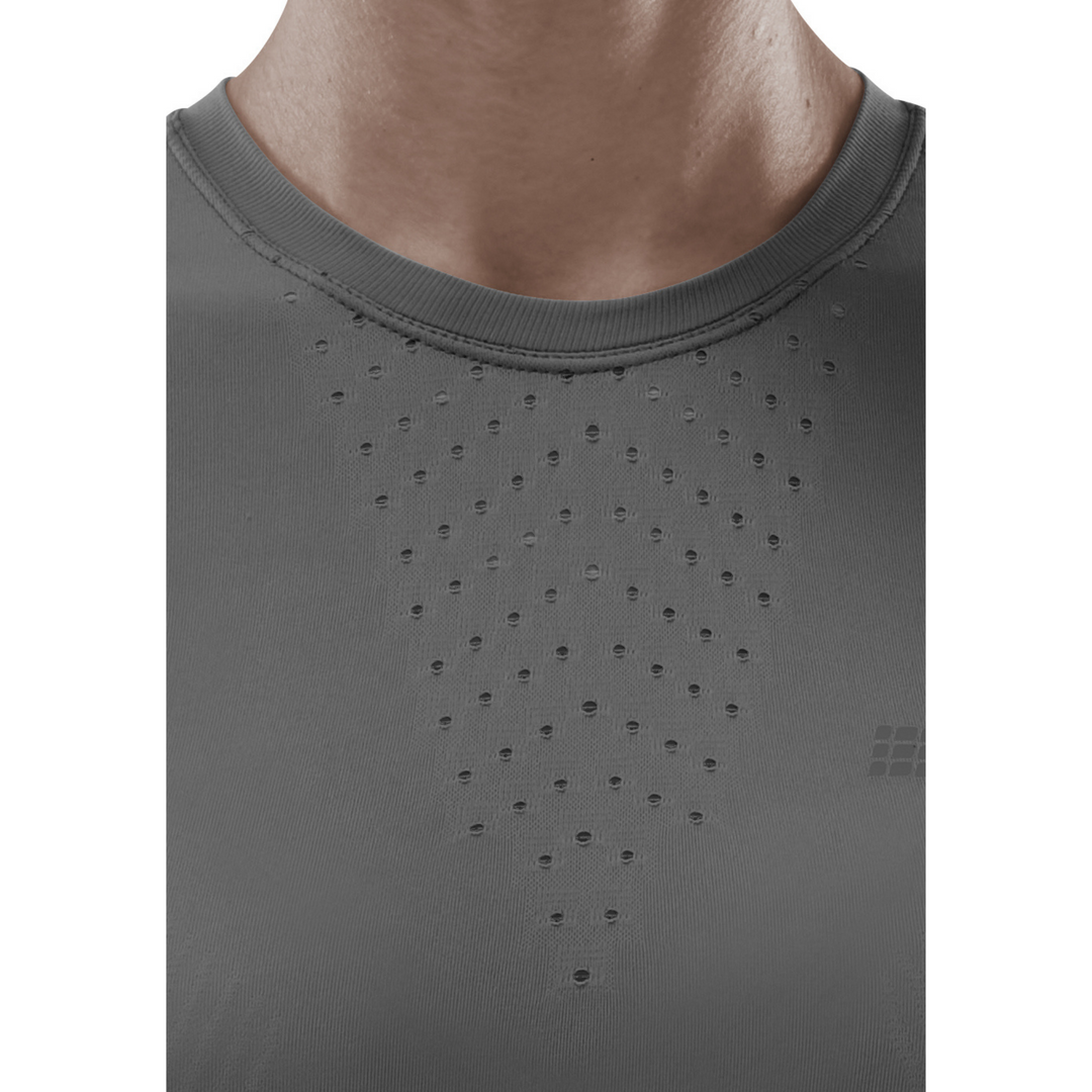 Ultralight Short Sleeve Shirt, Women, Grey, Front Detail