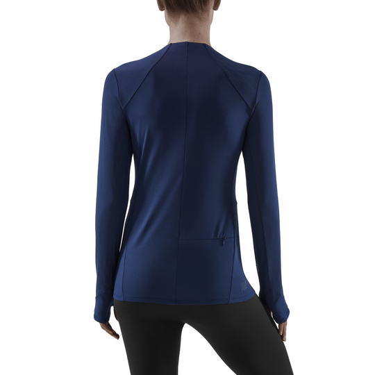 Cold Weather Shirt, Women, Navy, Back View Model