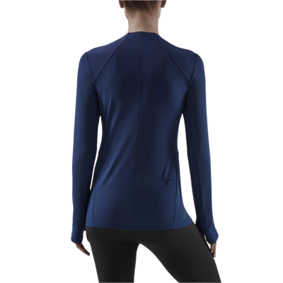 Cold Weather Shirt, Women, Navy, Back View Model