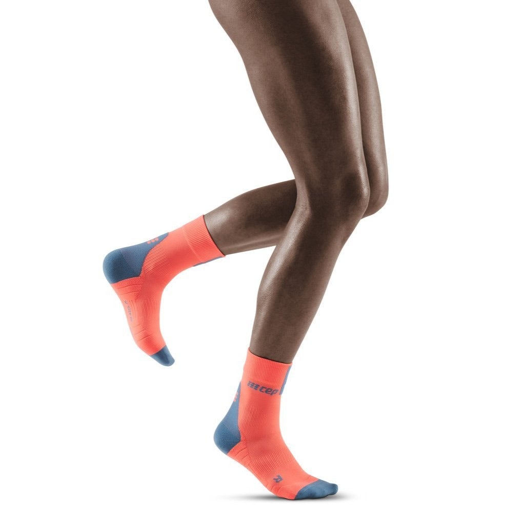 Calcetines cortos de compresión 3.0, mujer, coral/gris