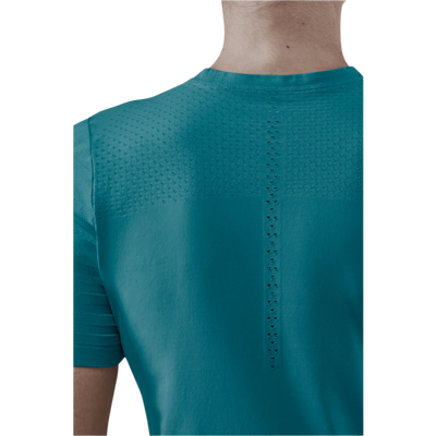 Ultralight Short Sleeve Shirt, Women, Petrol, Back Detail