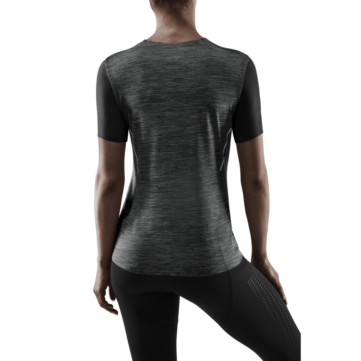 Run Short Sleeve Shirt, Women, Black, Back View Model